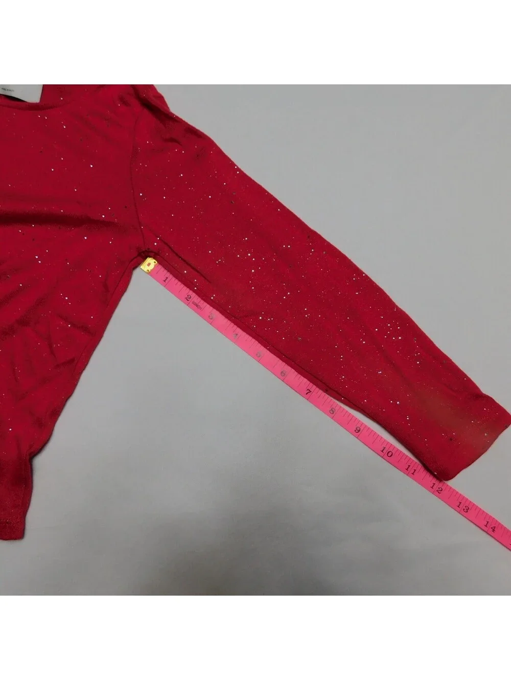 Old Navy Girls Red Glitter Long Sleeve Shirt Size Small (6-7)